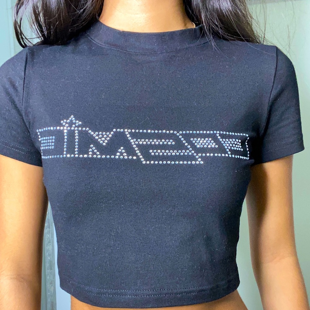 SOLD Rhinestone cosmic baby tee